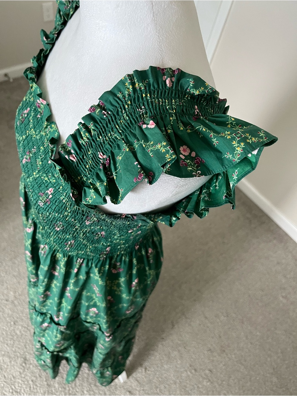 Like New Hill House Ellie Nap Dress in Emerald Trellis Size XS - Picture 7 of 11